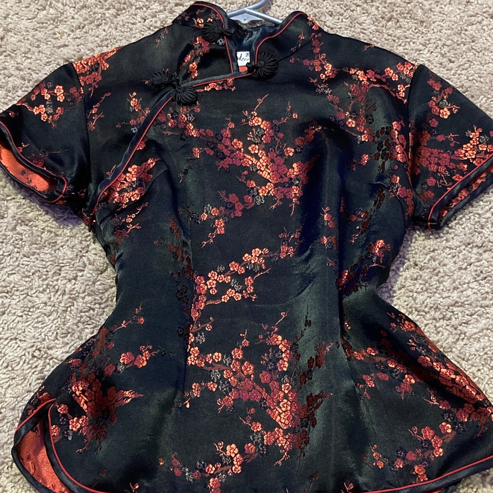 Qipao top black and red!